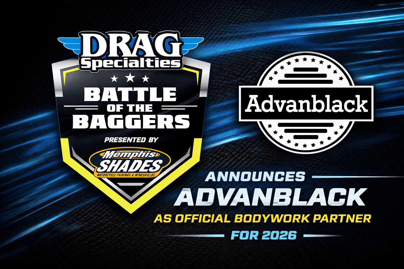 Bagger Racing League Announces Advanblack as Official Bodywork Partner for 2026
